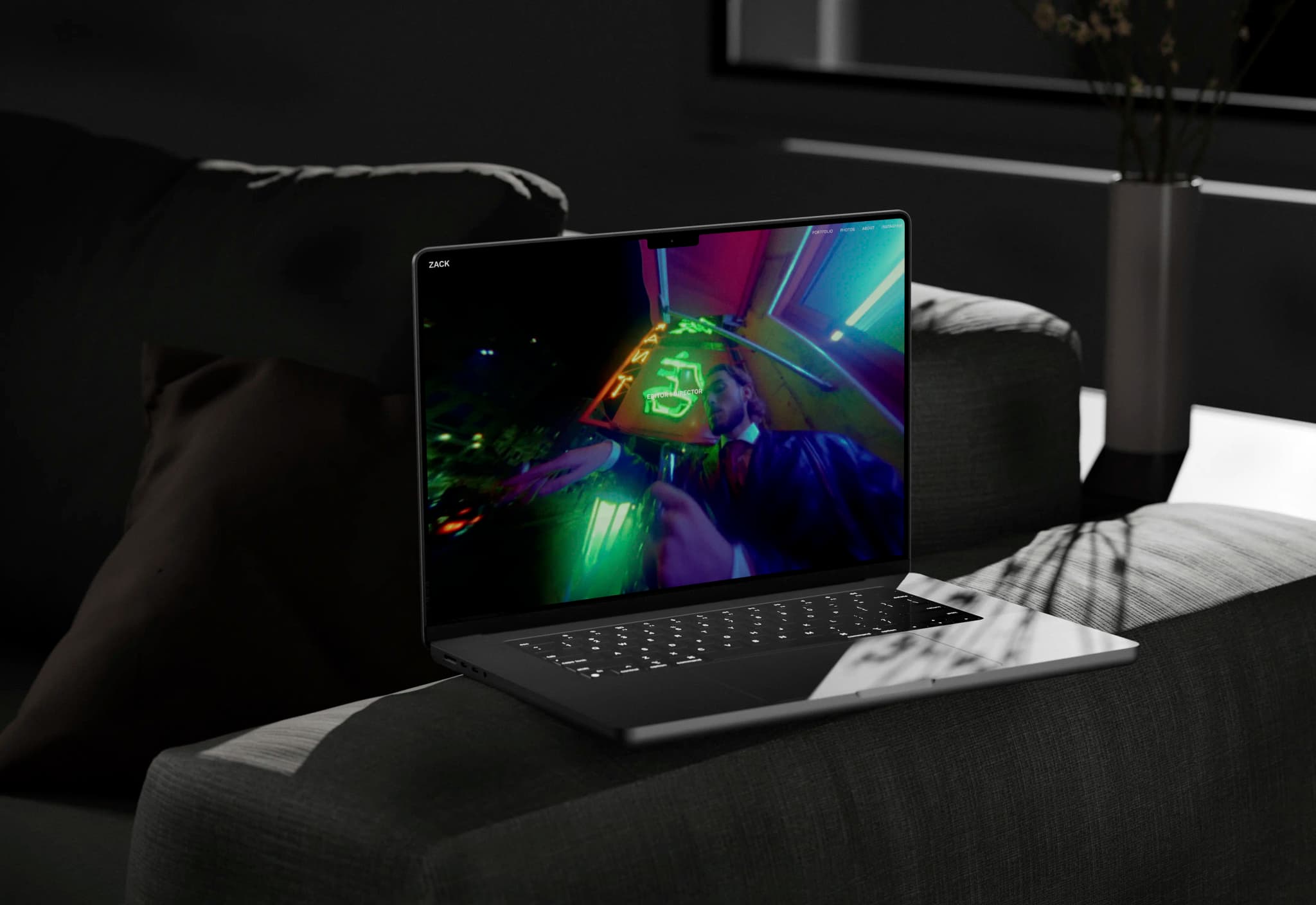 Mock up du projet : Portfolio vidéaste